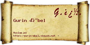 Gurin Ábel névjegykártya
